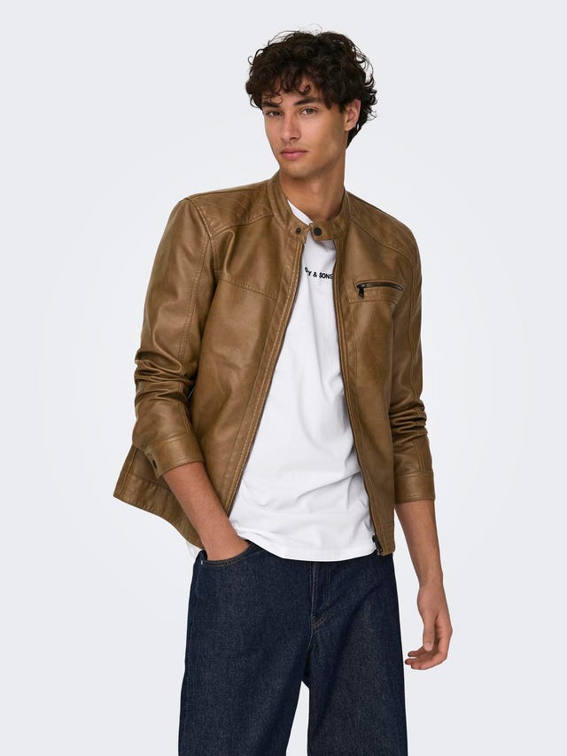 ONLY & SONS Leather look jacket - 22011975