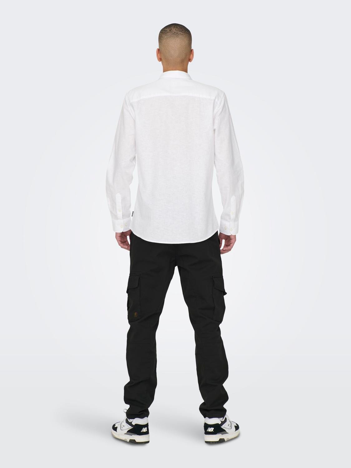 ONLY & SONS Slim fit Overhemd kraag Overhemd -White - 22012321