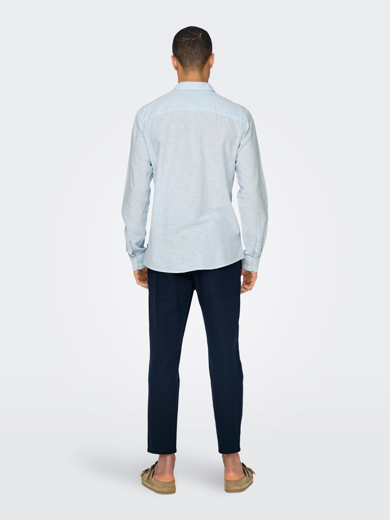ONLY & SONS Slim fit hør skjorte -Cashmere Blue - 22012321