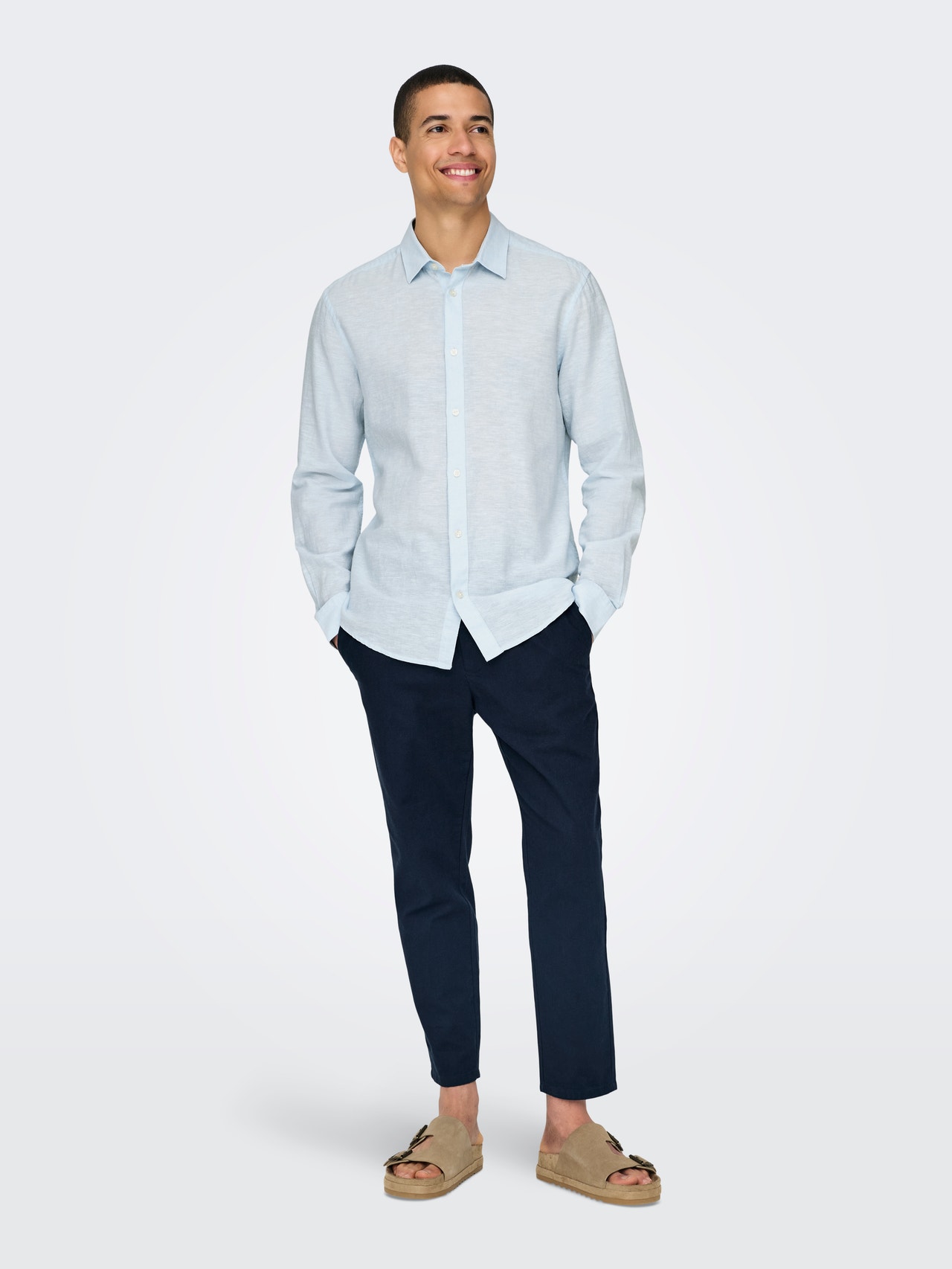ONLY & SONS Camisas Corte slim Cuello de camisa -Cashmere Blue - 22012321
