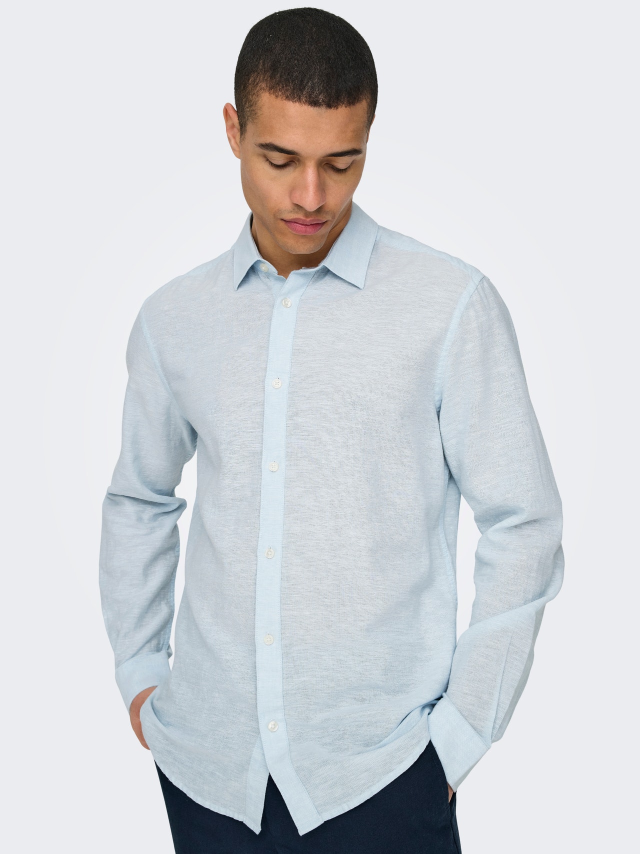 ONLY & SONS Slim Fit Skjortkrage Skjorta -Cashmere Blue - 22012321