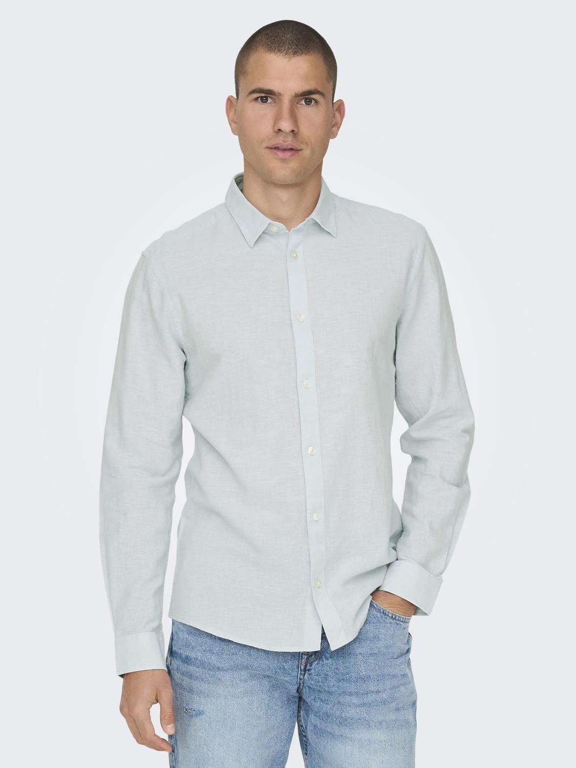 ONLY & SONS Slim Fit Shirt collar Shirt -Plein Air - 22012321