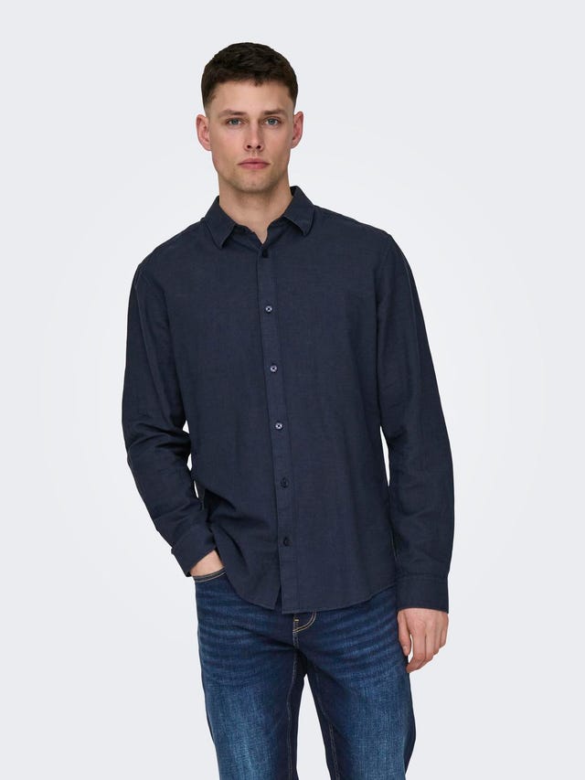 ONLY & SONS slim fit Linen shirt - 22012321