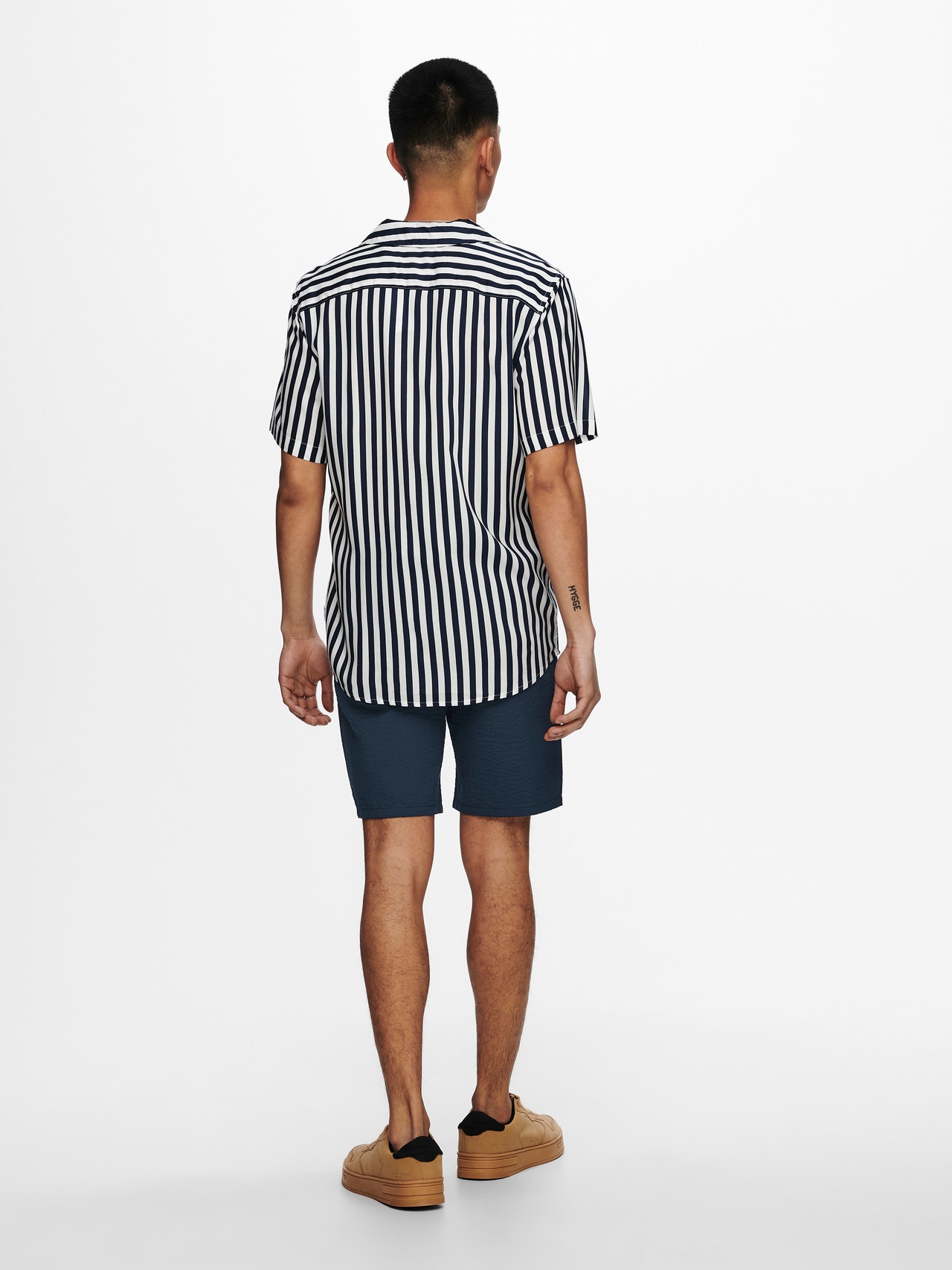 ONLY & SONS Short sleeved striped shirt -Dress Blues - 22013267