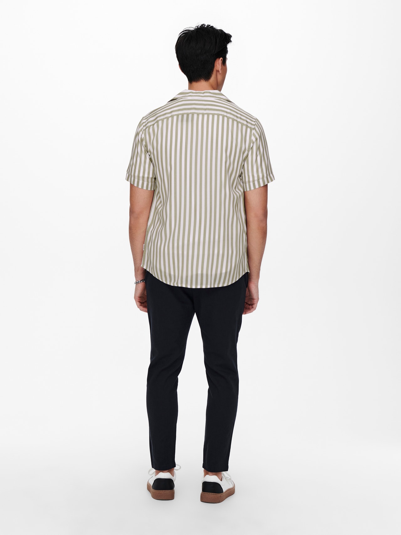 ONLY & SONS Short sleeved striped shirt -Chinchilla - 22013267