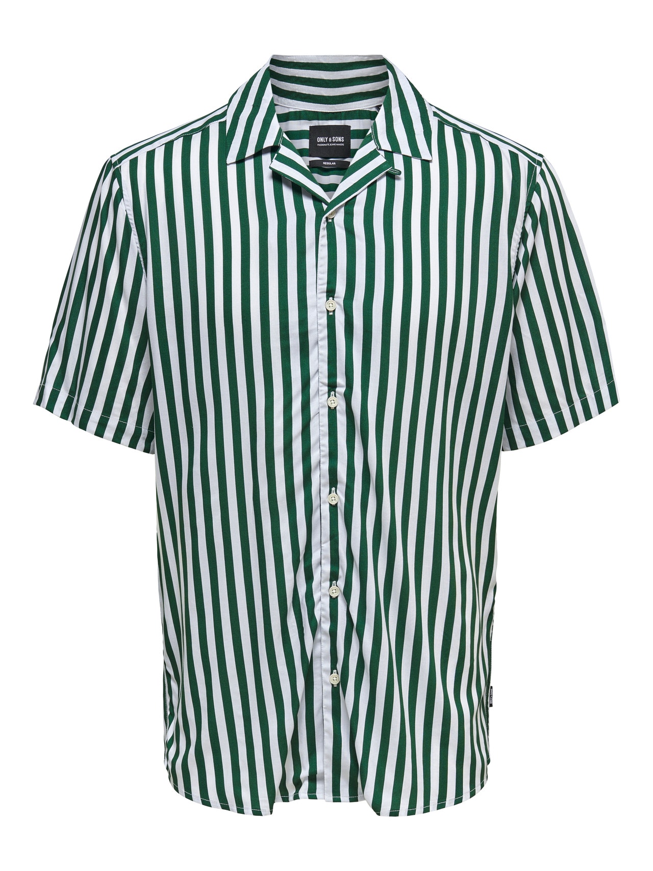 ONLY & SONS Short sleeved striped shirt -Dark Green - 22013267