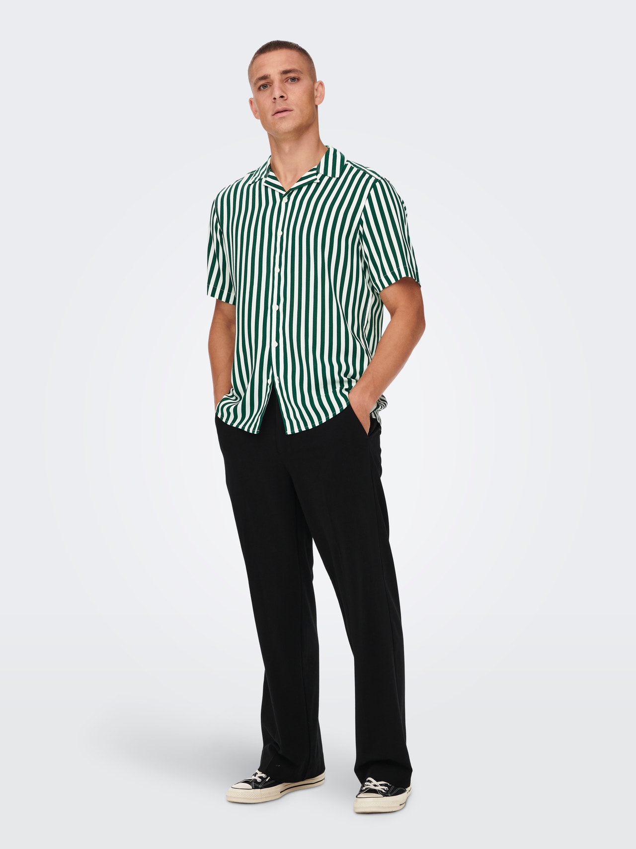 ONLY & SONS Regular fit Resort kraag Overhemd -Dark Green - 22013267