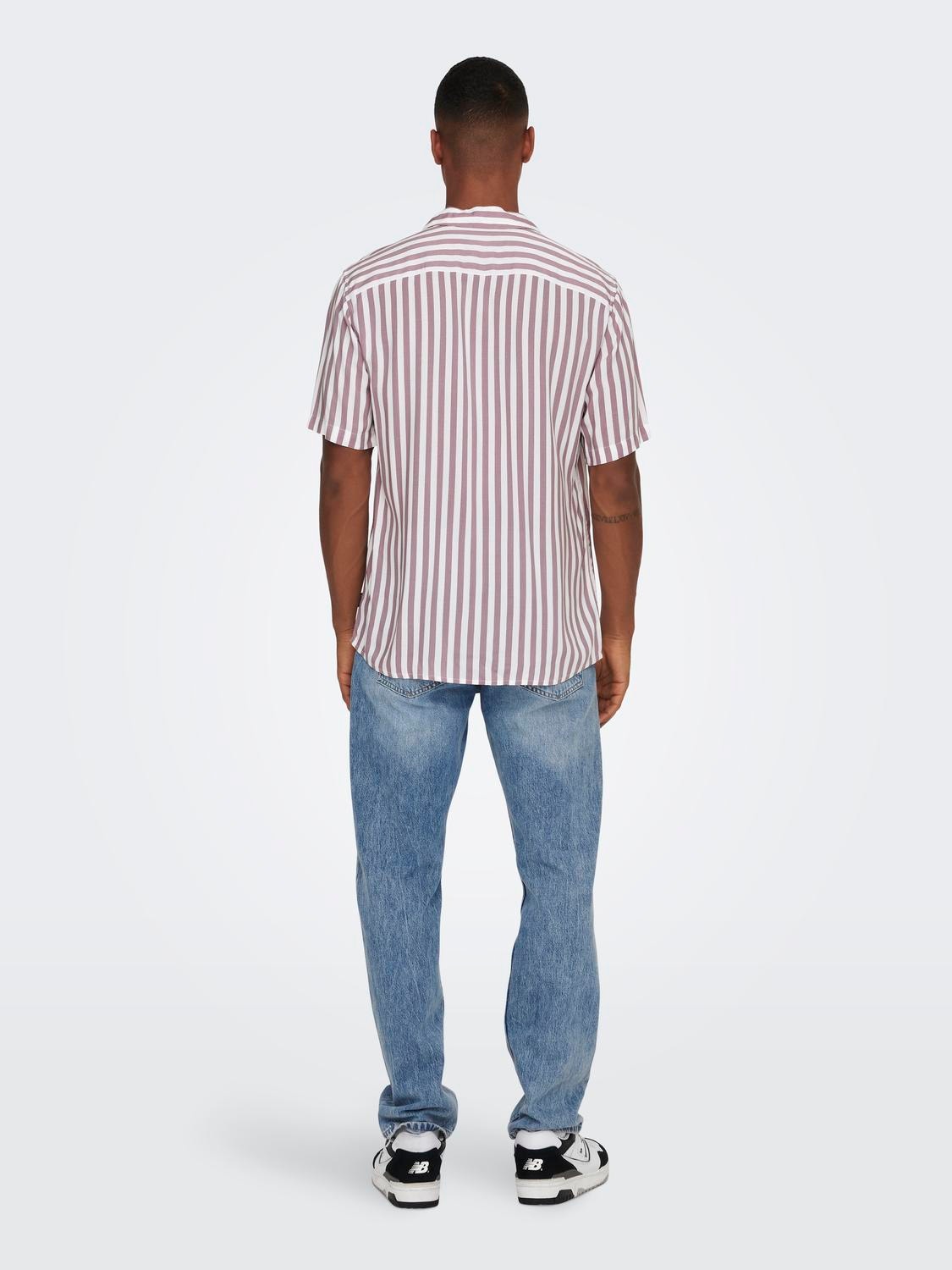 ONLY & SONS Short sleeved striped shirt -Nirvana - 22013267