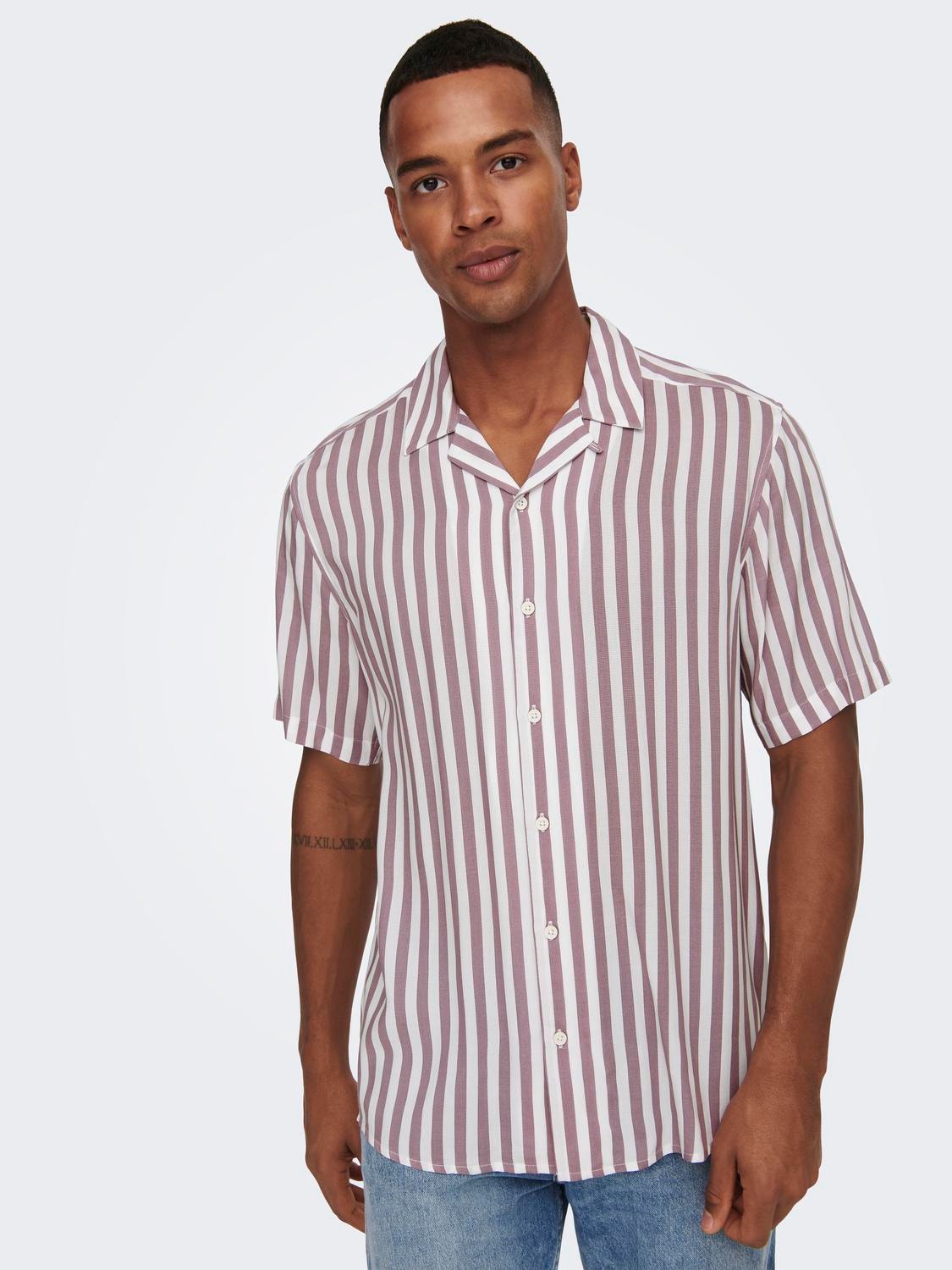 ONLY & SONS Regular Fit Resort collar Shirt -Nirvana - 22013267