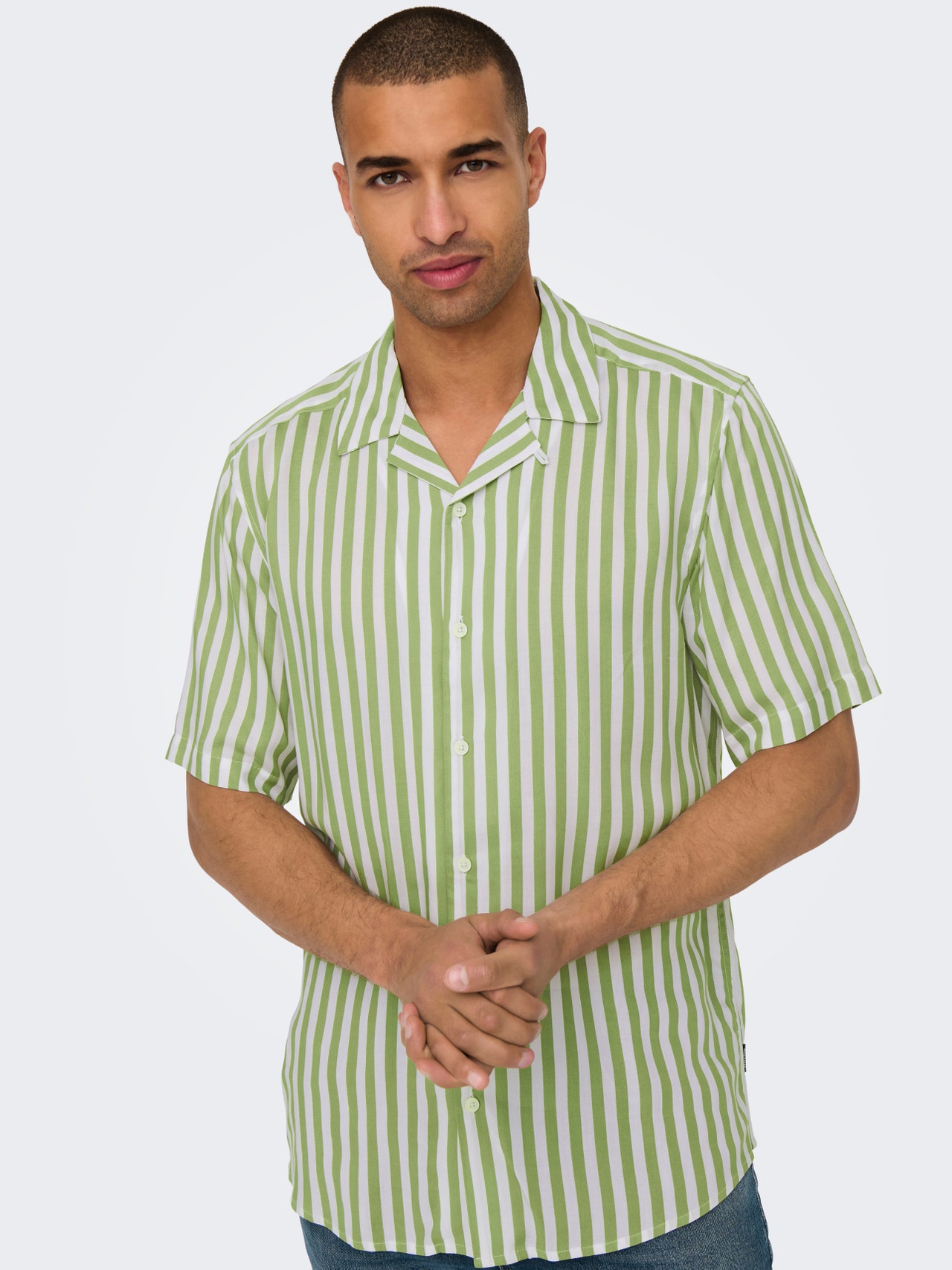 ONLY & SONS Camisas Corte regular Cuello cubano -Swamp - 22013267