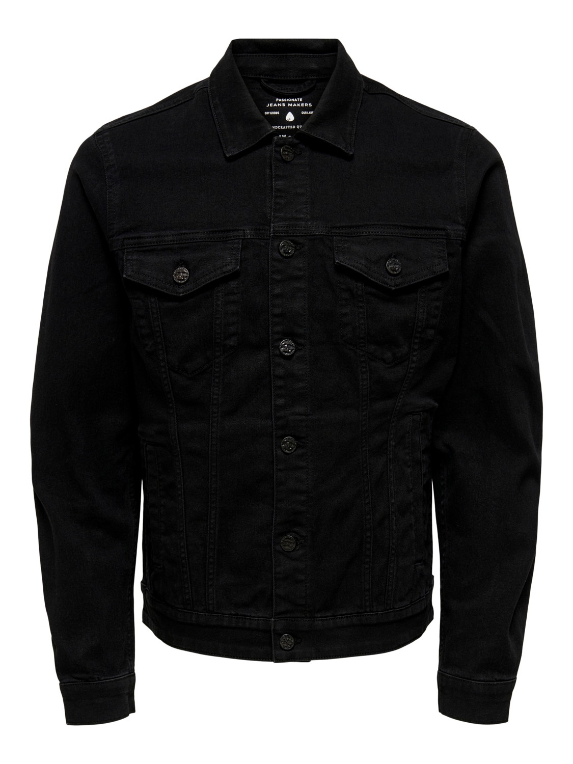 ONLY & SONS O-Neck Buttoned cuffs Jacket -Black Denim - 22013464