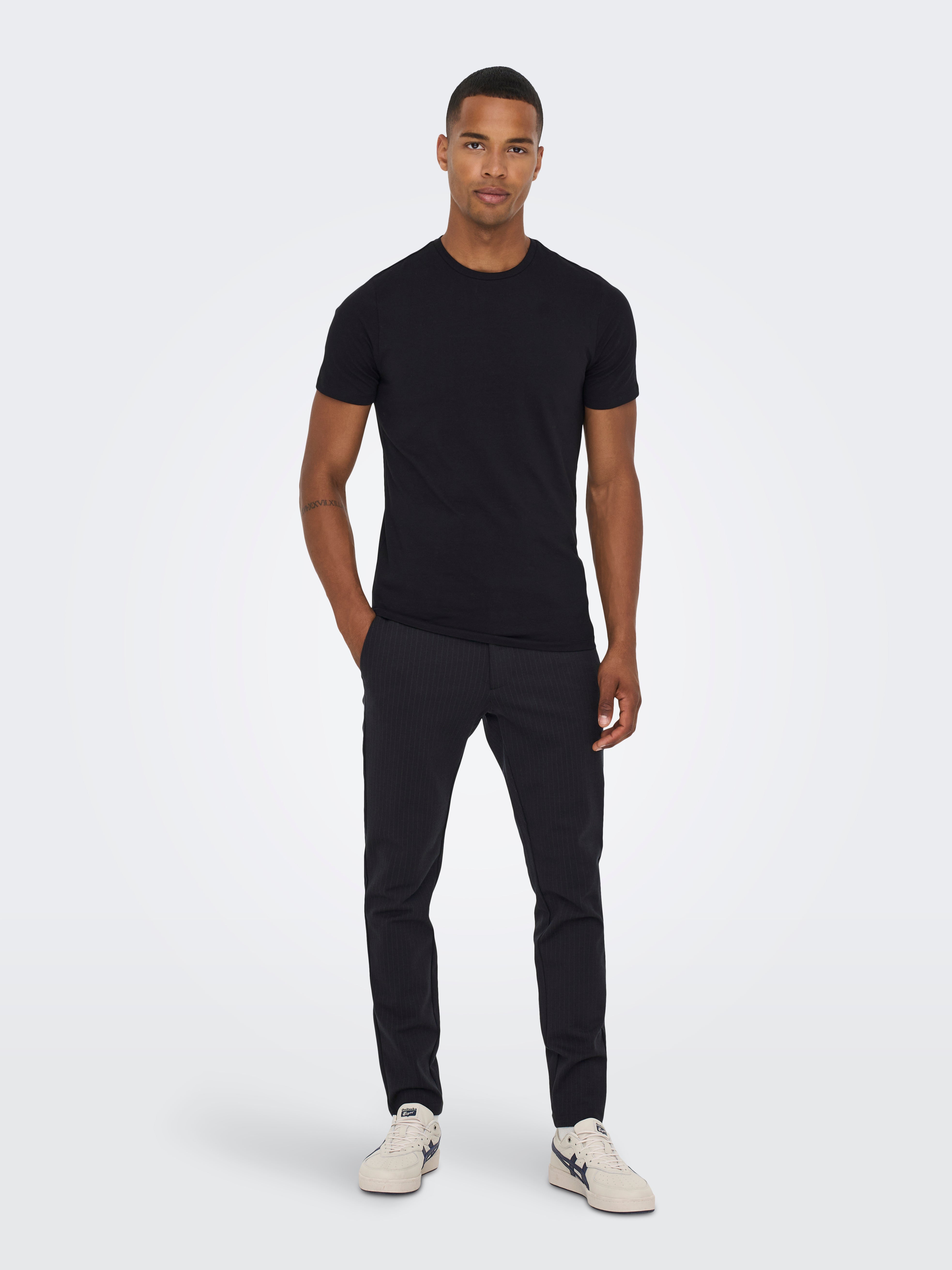 Black deals tapered trousers