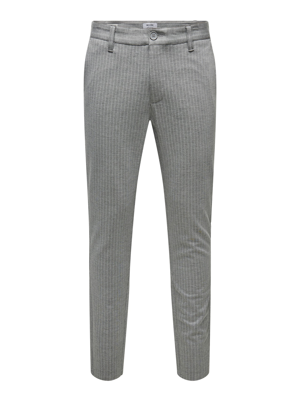 ONLY & SONS Klassiske stribede bukser -Light Grey Melange - 22013727