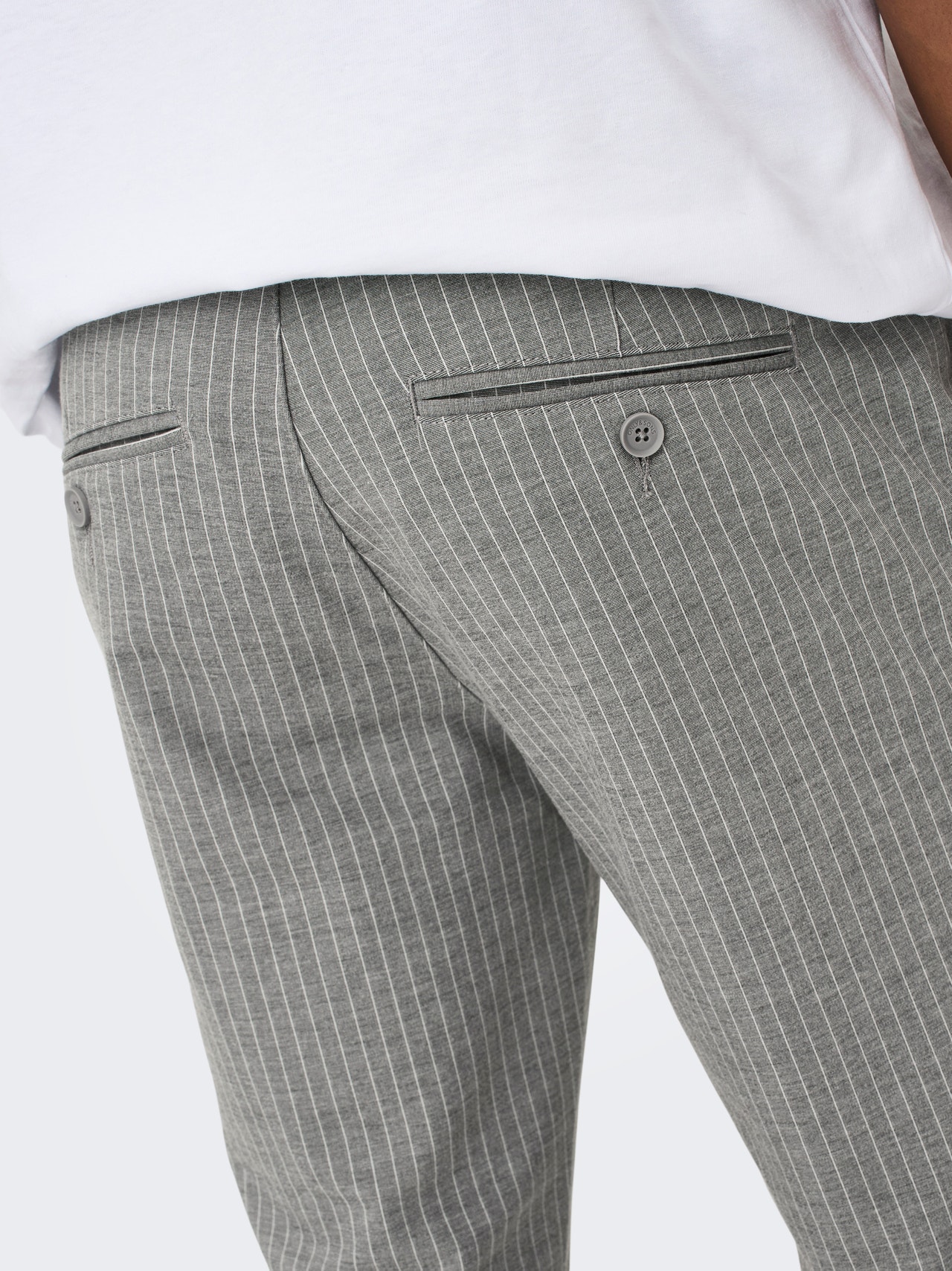 ONLY & SONS Classic striped trousers -Light Grey Melange - 22013727
