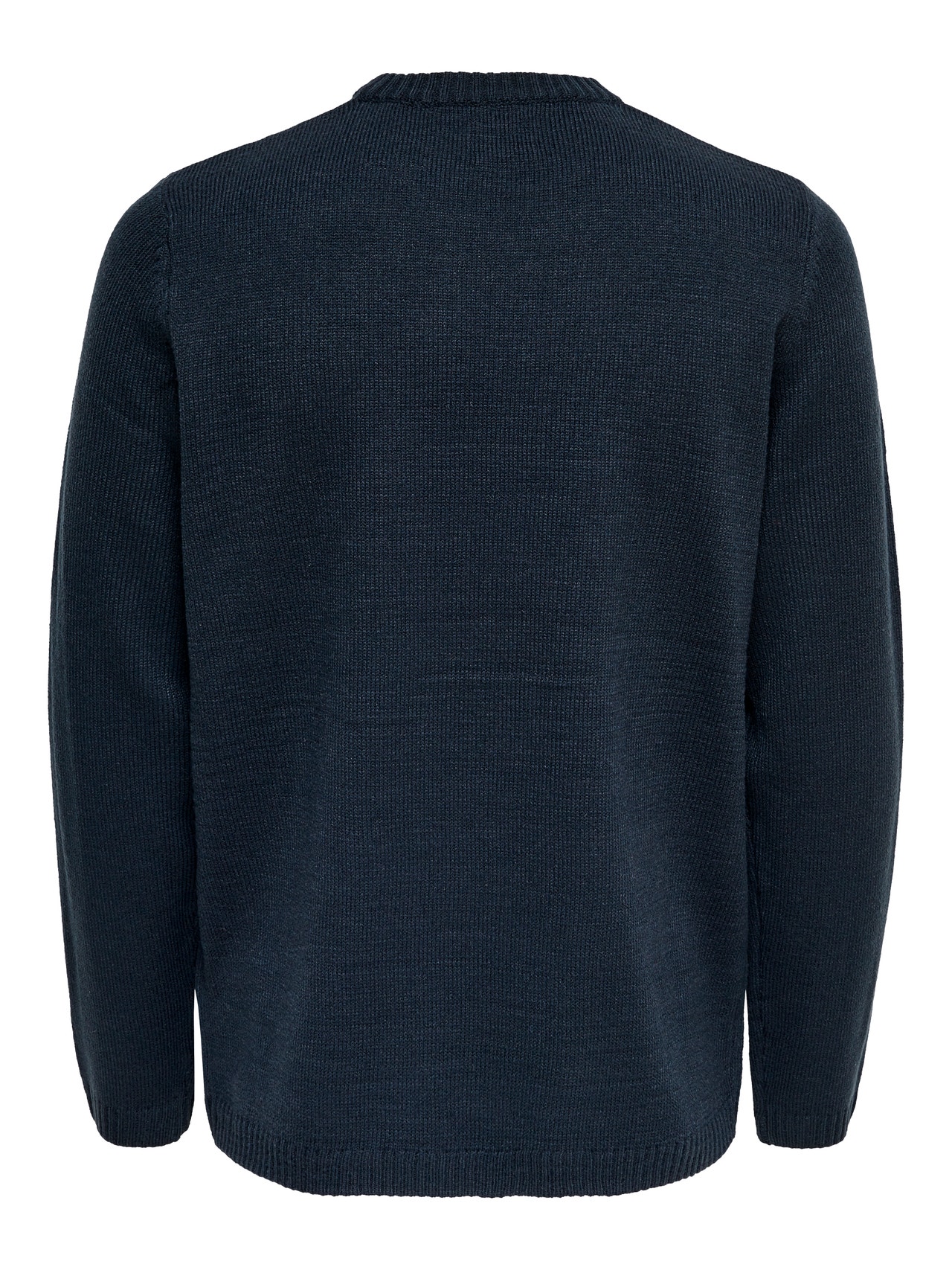 ONLY & SONS Regular Fit Round Neck Pullover -Blue Nights - 22014385