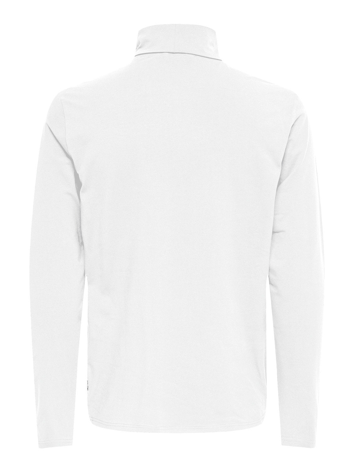 ONLY & SONS Langærmet t-shirt med rullekrave -White - 22014946