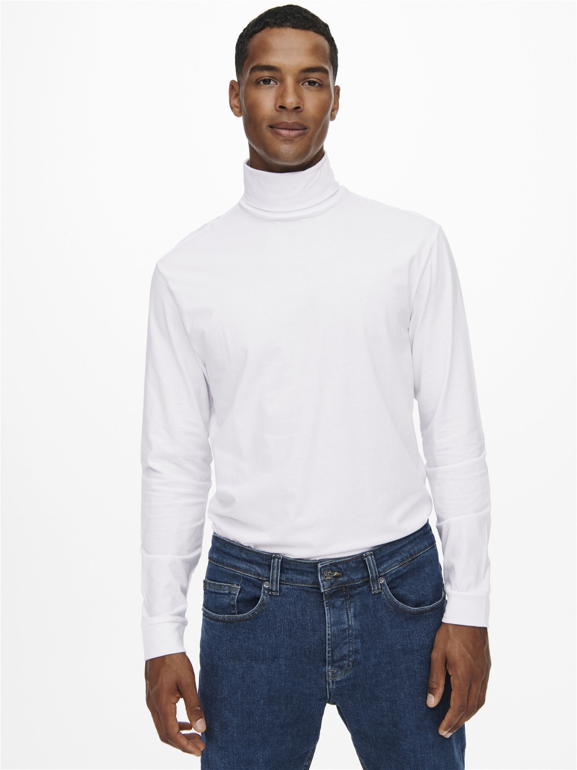 ONLY & SONS Long sleeved rollneck t-shirt -White - 22014946