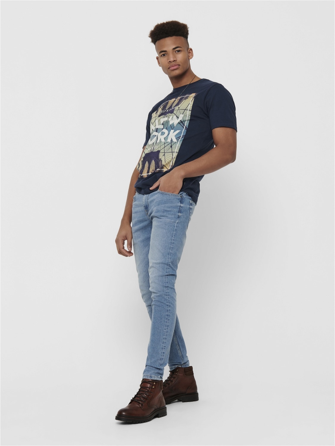 ONLY & SONS Jeans Skinny Fit Taille classique -Blue Denim - 22015149