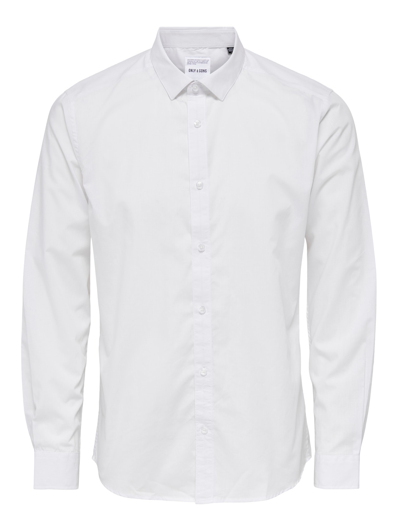 ONLY & SONS Slim fit Overhemd kraag Overhemd -White - 22015472