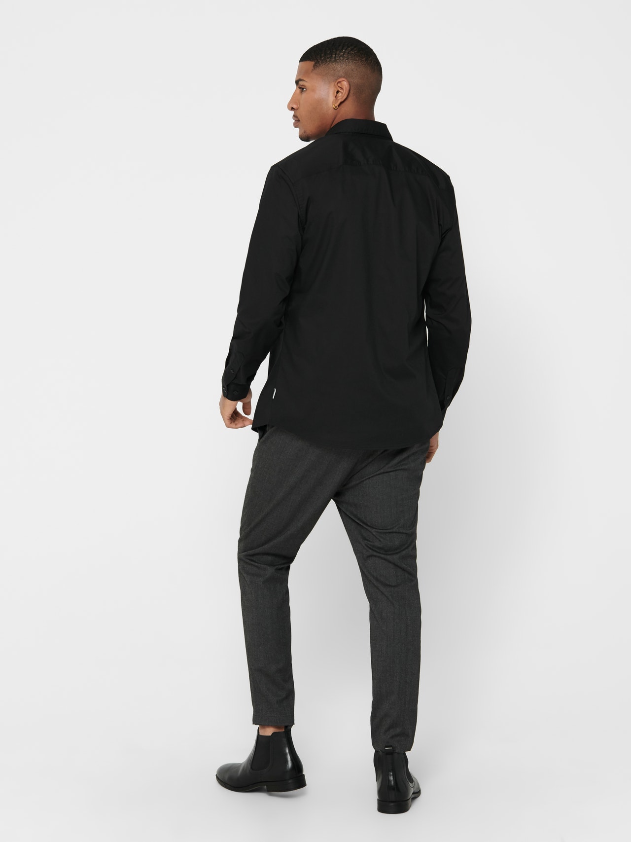 ONLY & SONS Slim fit Overhemd kraag Overhemd -Black - 22015472