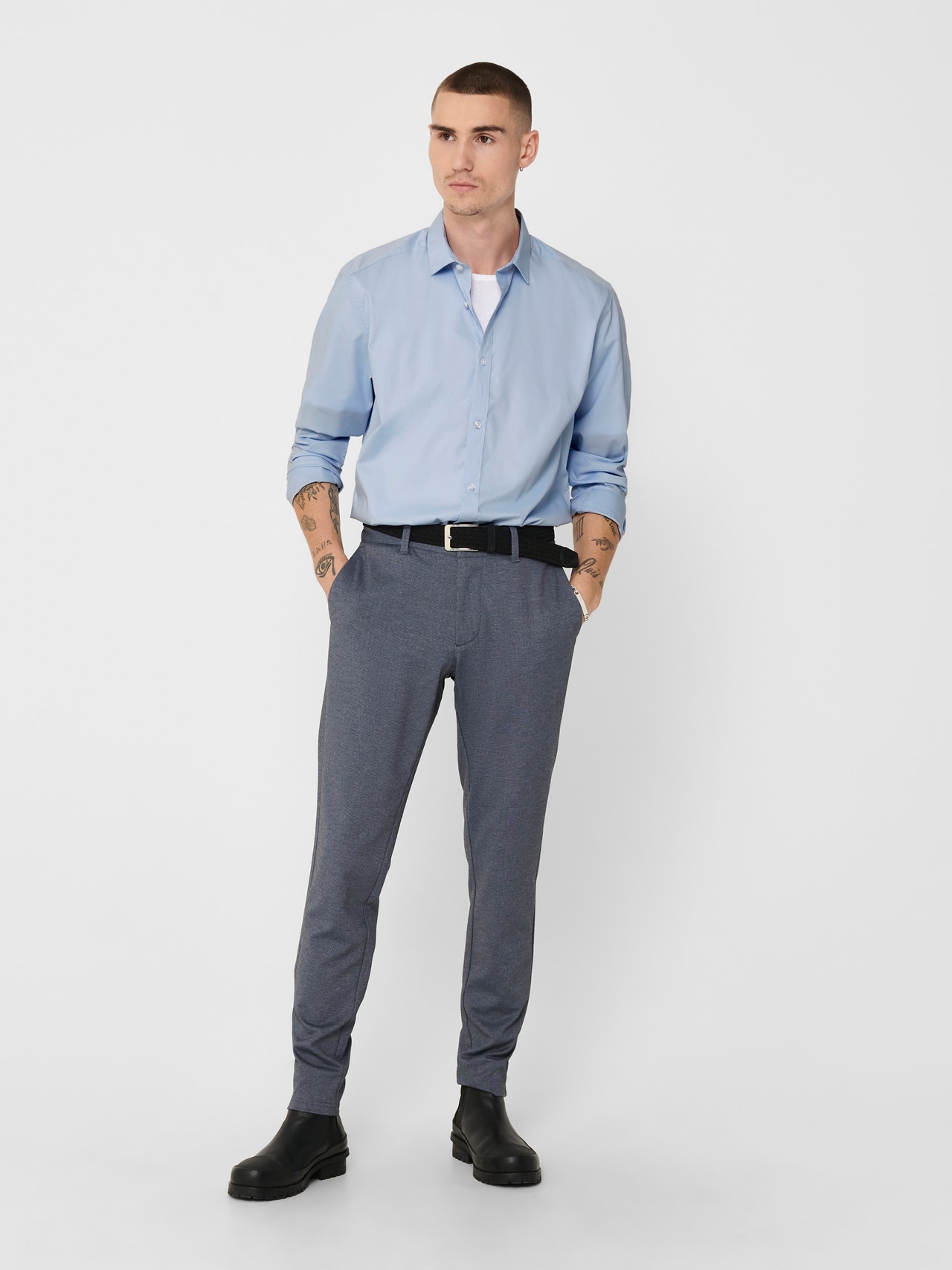 ONLY & SONS Slim Fit Skjortkrage Skjorta -Cashmere Blue - 22015472