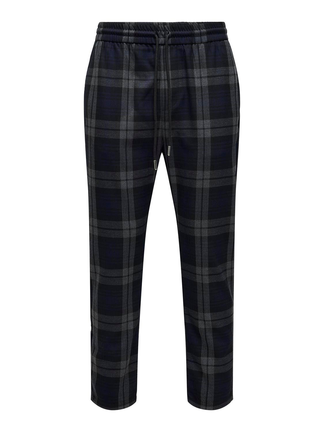 Tapered Fit Trousers | Dark Blue | ONLY & SONS®