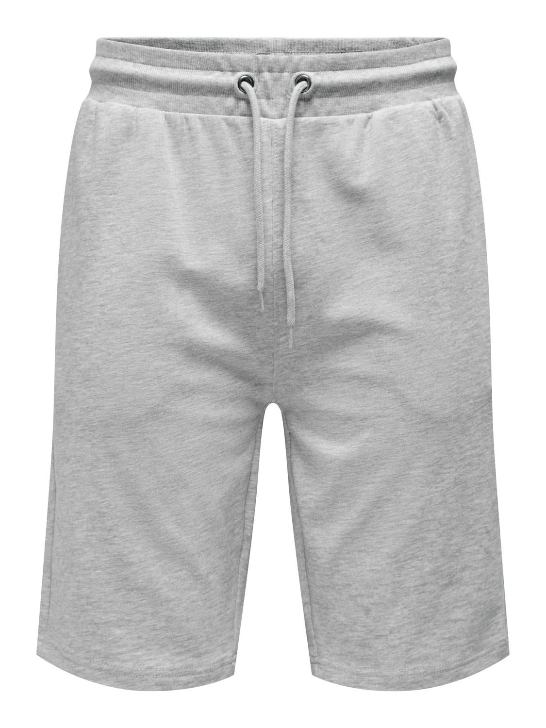 Regular Fit Mid waist Shorts, Light Grey