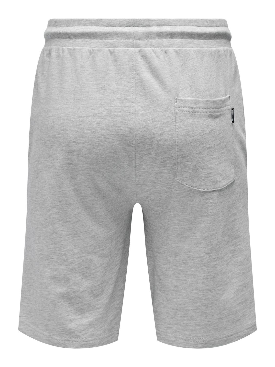 ONLY & SONS Regular Fit Middels høy midje Shorts -Light Grey Melange - 22015623