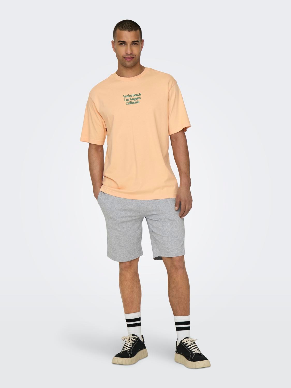 ONLY & SONS Regular Fit Mid waist Shorts -Light Grey Melange - 22015623