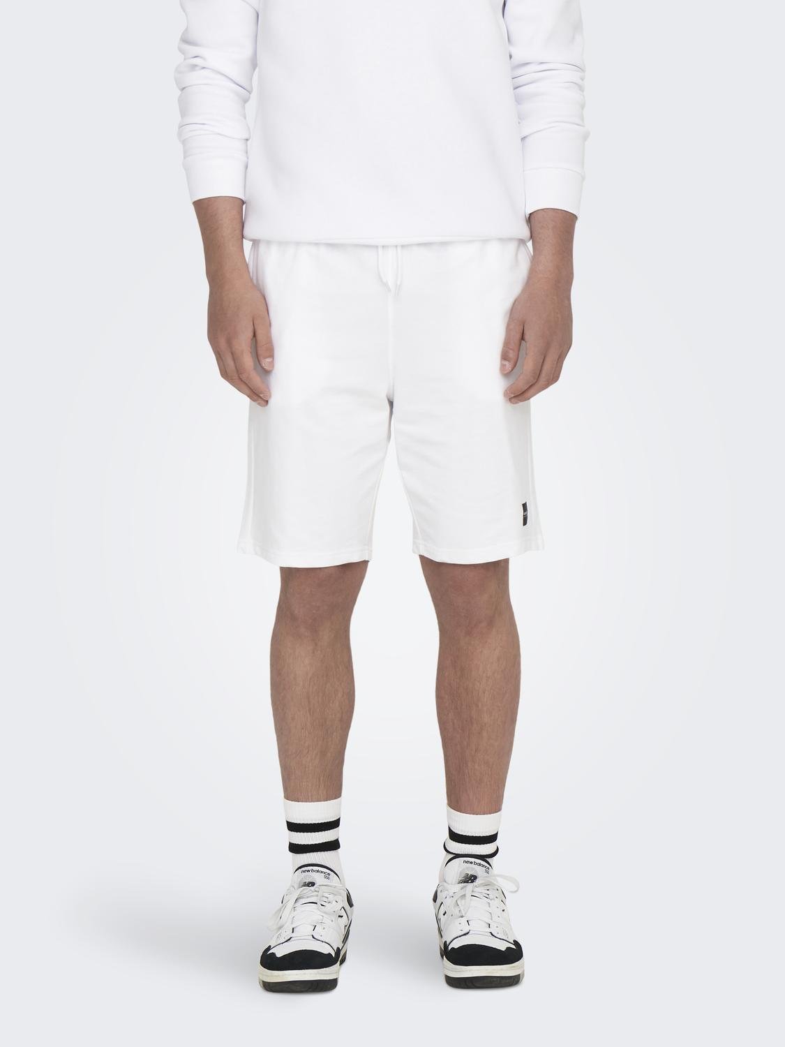 ONLY & SONS Regular Fit Sweatshorts -Bright White - 22015623