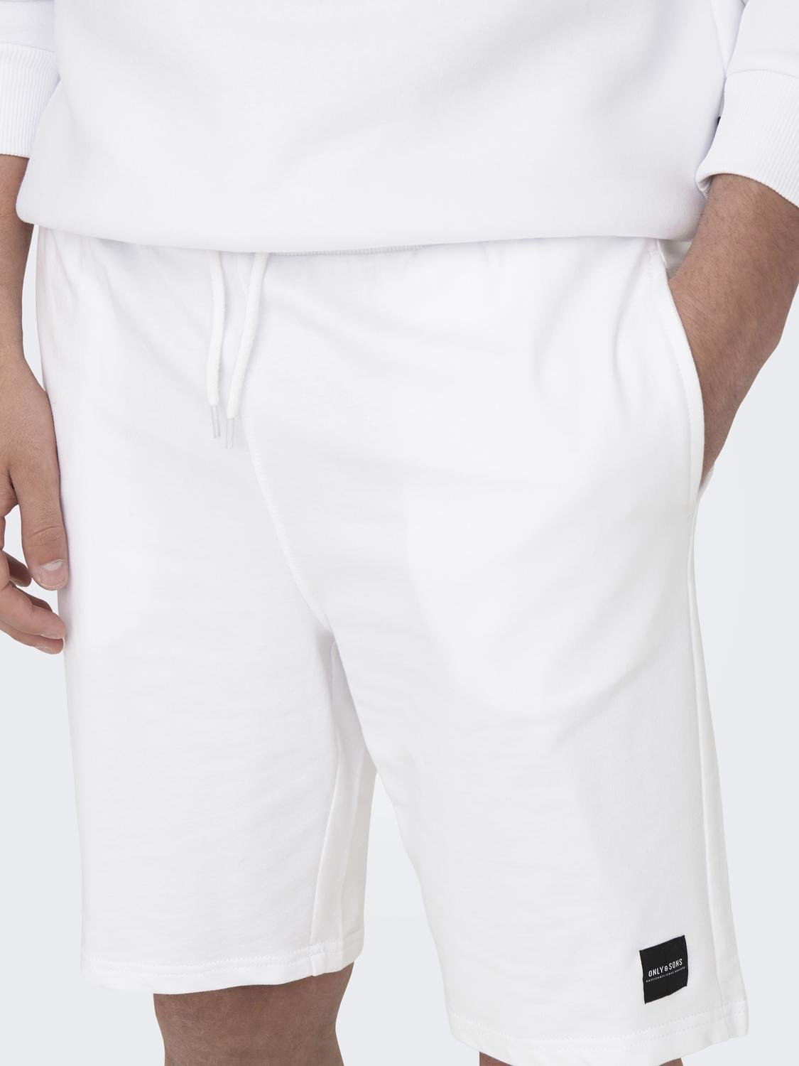 ONLY & SONS Regular Fit Middels høy midje Shorts -Bright White - 22015623