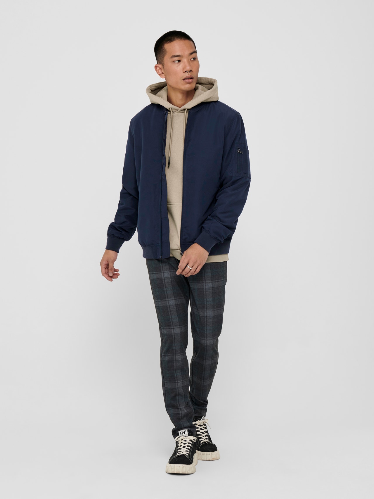 ONLY & SONS Solid color bomber jacket -Night Sky - 22015866