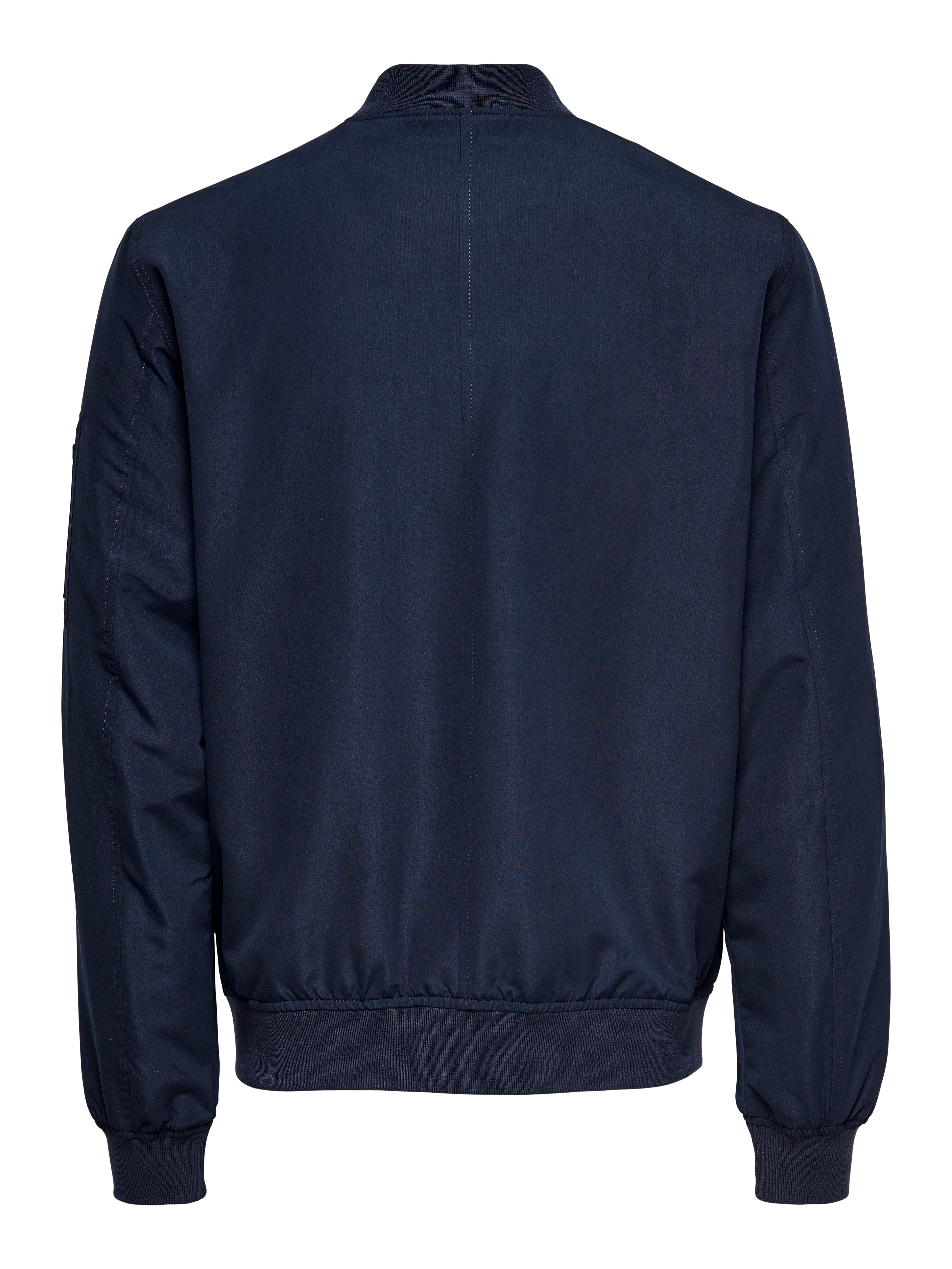 dark blue bomber jacket