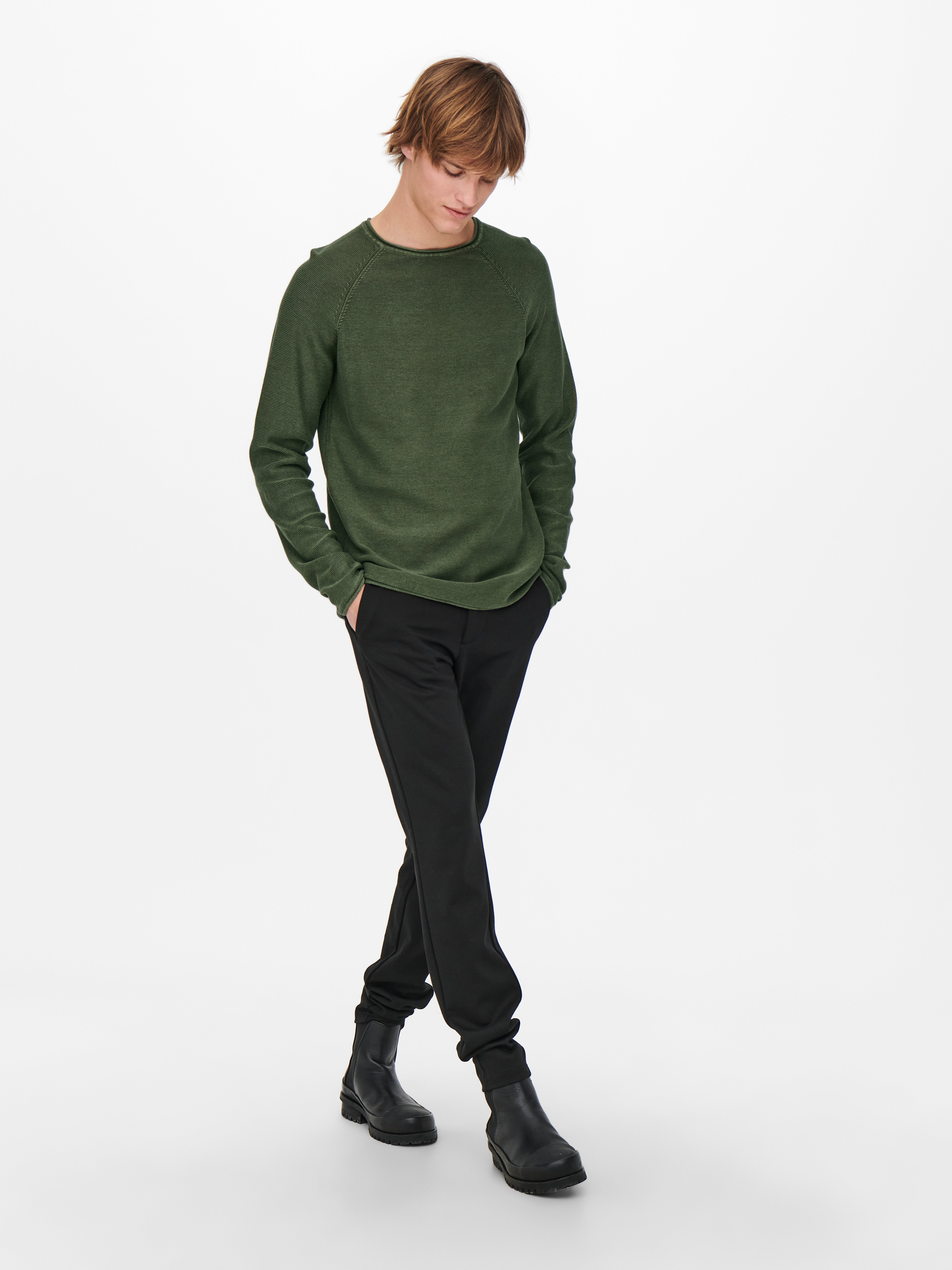 Sサイズ ennoy ROUND NECK PULLOVER (BOTTLE)-