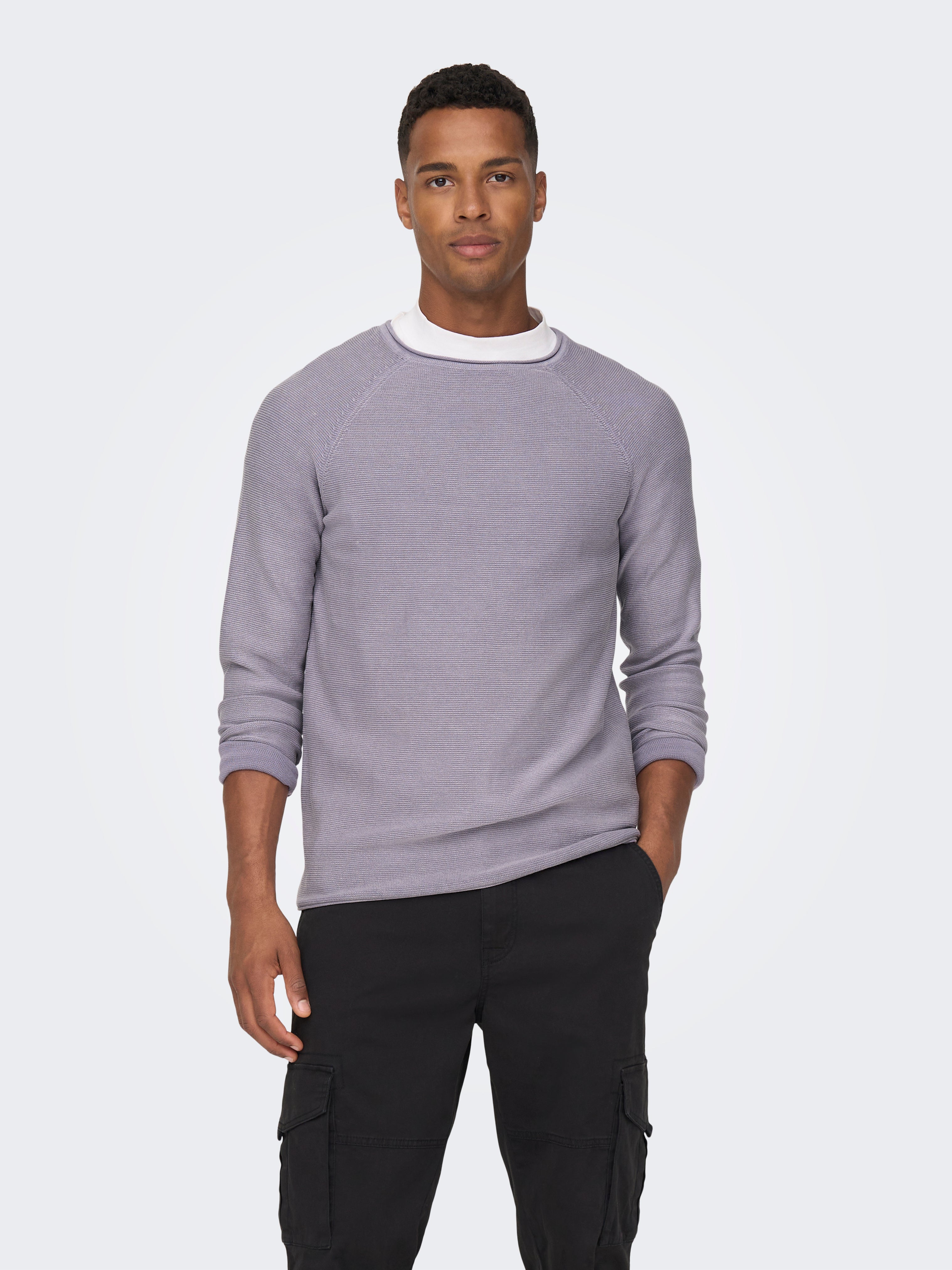Solid color knitted pullover | Medium Purple | ONLY & SONS®