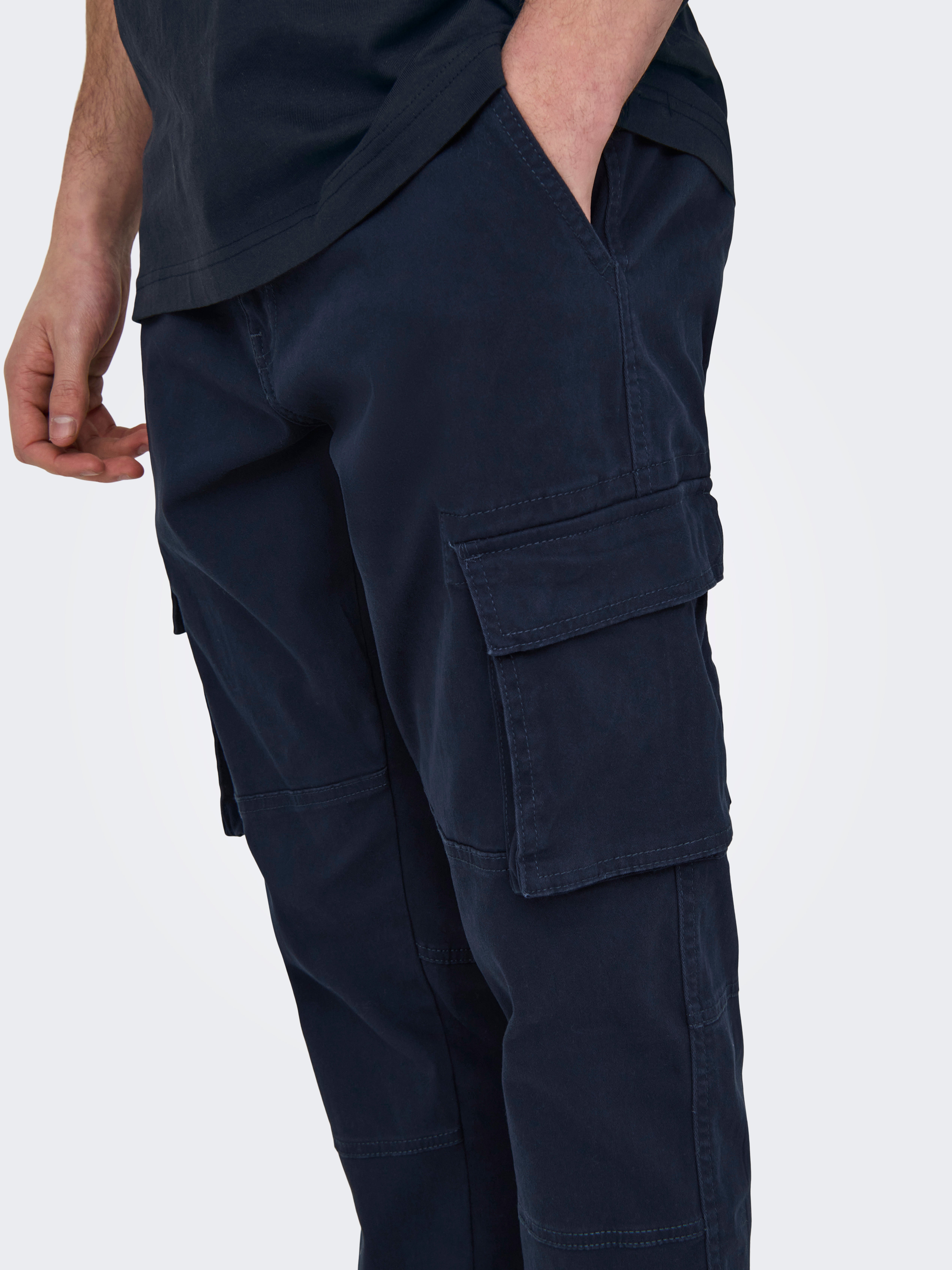 ONSCAM Tapered Fit Cargo trousers | Dark Blue | ONLY & SONS®
