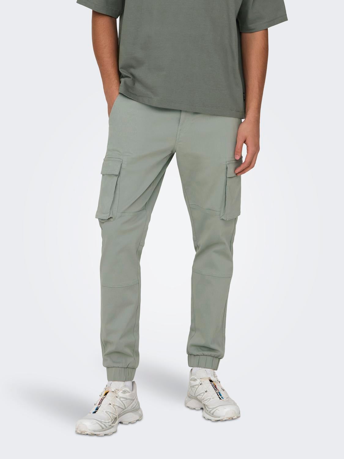 ONSCAM Tapered Fit Pantalon cargo | Gris moyen | ONLY & SONS®