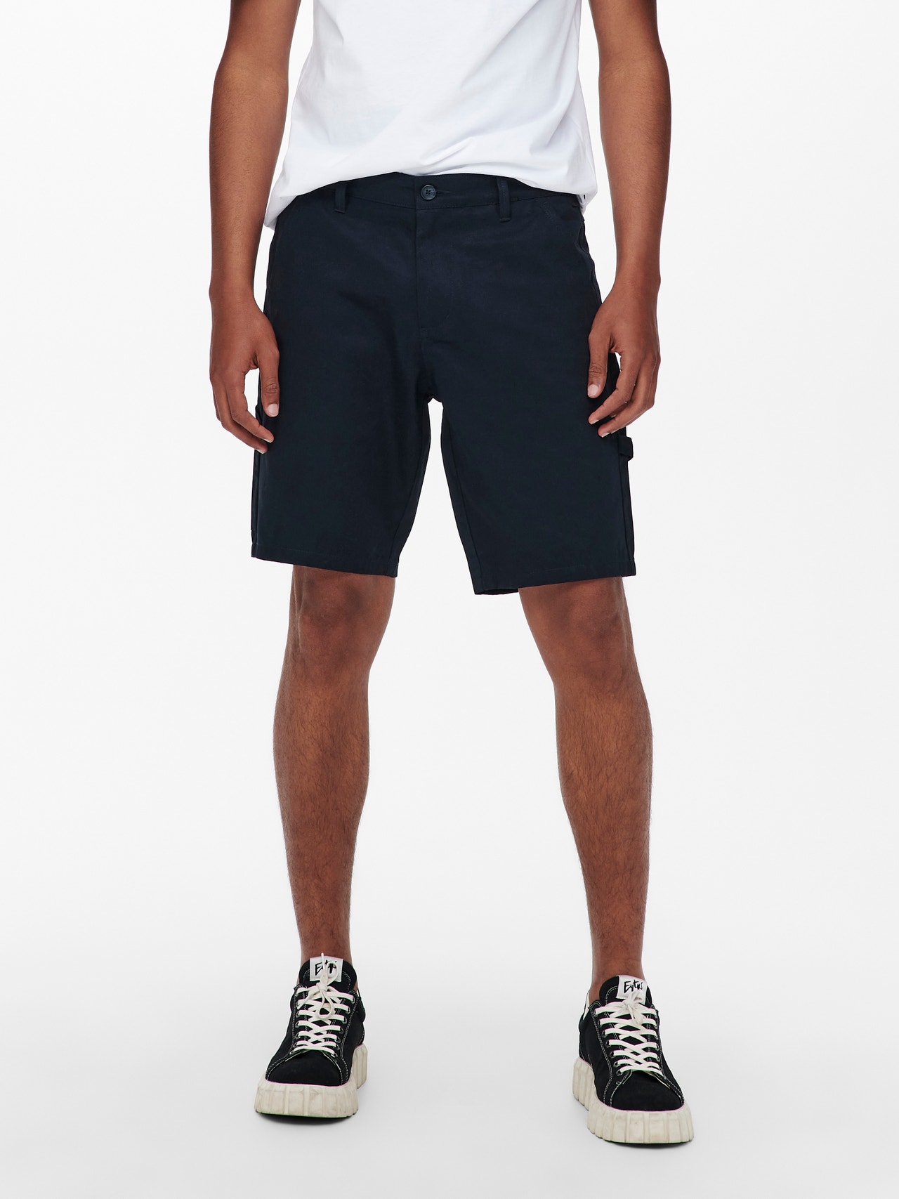 ONLY & SONS Normal geschnitten Mittlere Taille Shorts -Dark Navy - 22016952