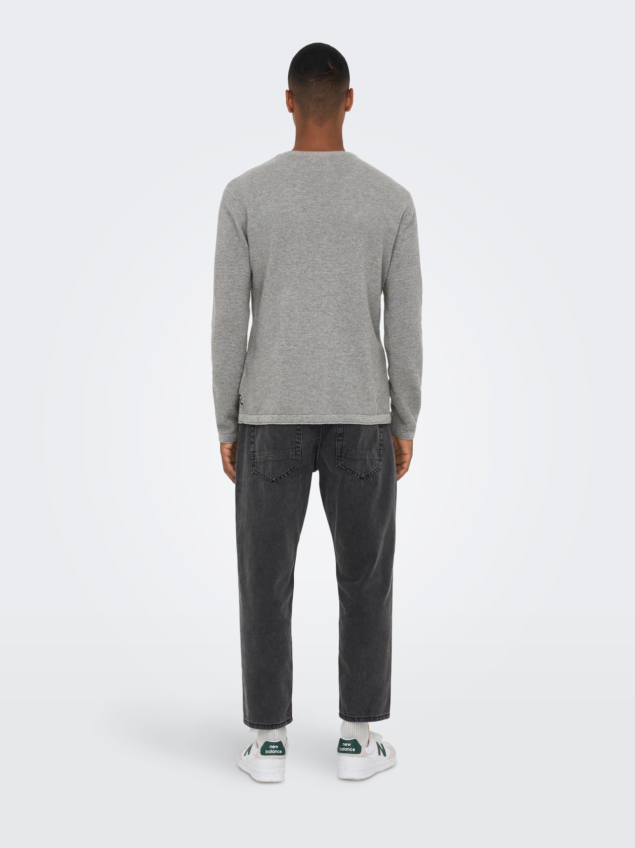 ONLY & SONS Regular fit Ronde hals Pullover -Medium Grey Melange - 22016980