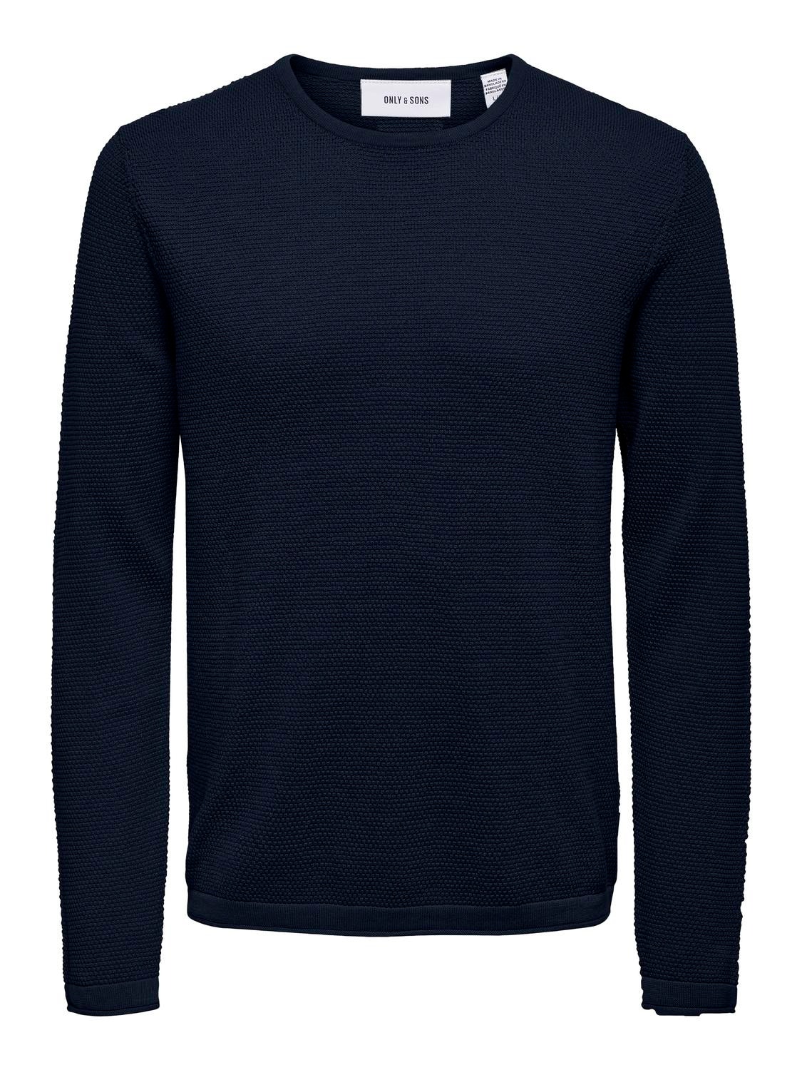 ONLY & SONS Regular fit Ronde hals Pullover -Dress Blues - 22016980