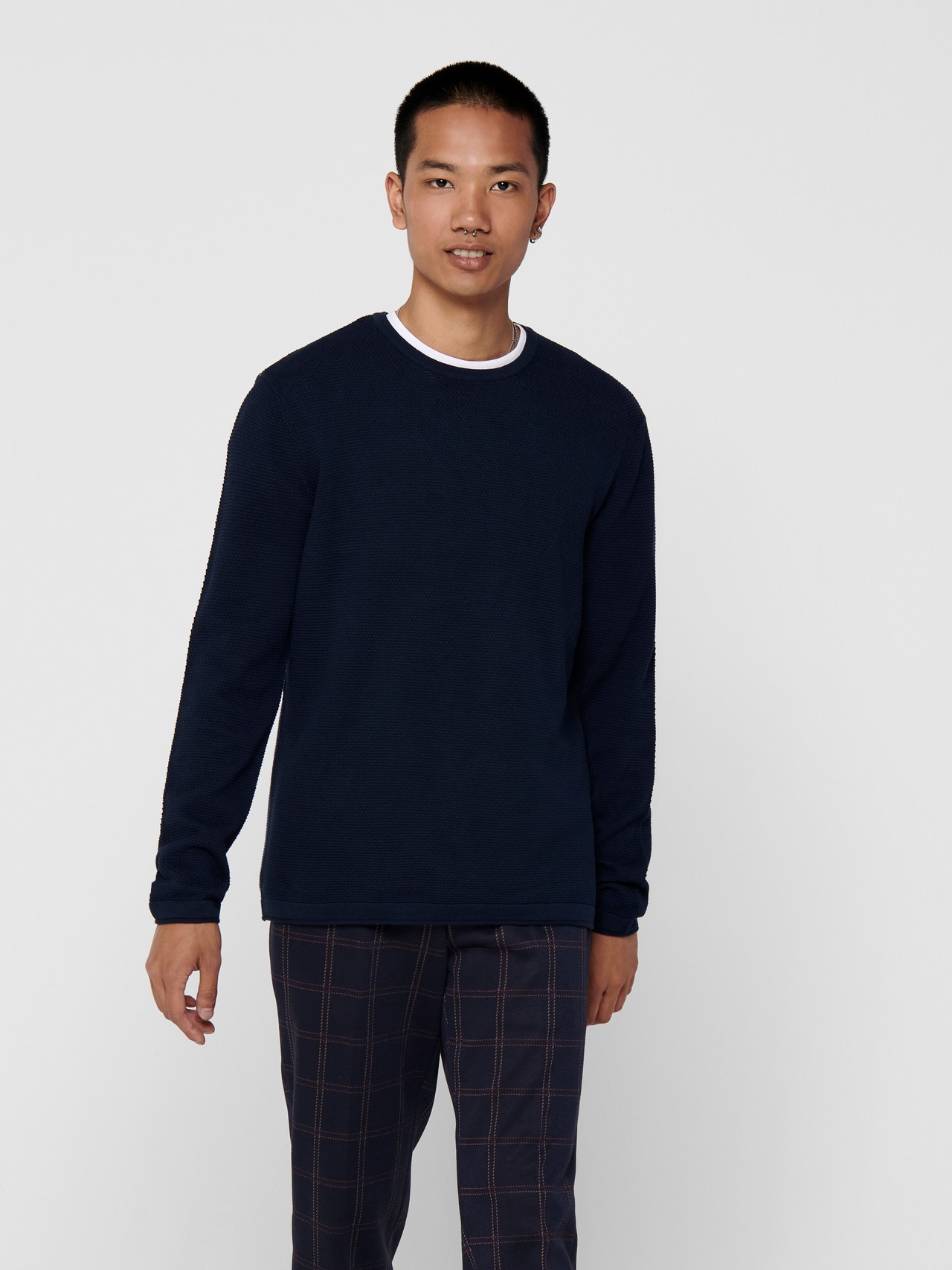 ONLY & SONS Normal passform Rundringning Pullover -Dress Blues - 22016980