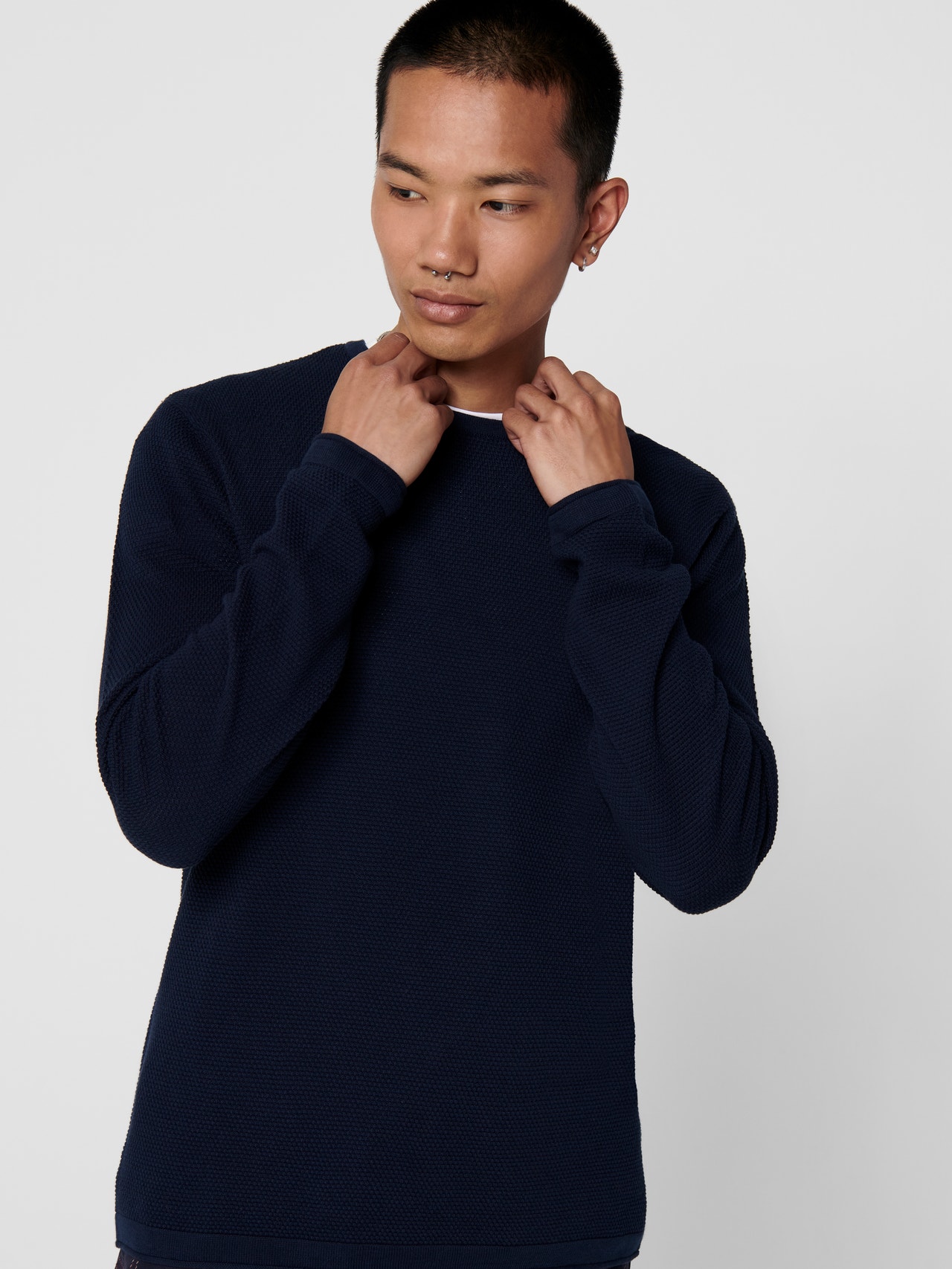 ONLY & SONS Normal passform Rundringning Pullover -Dress Blues - 22016980
