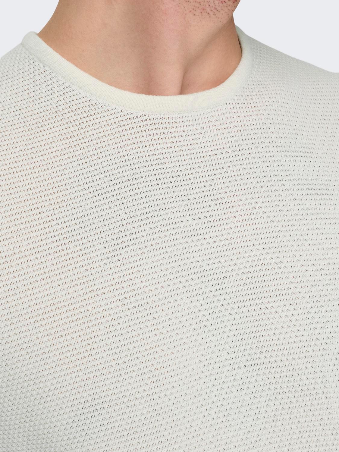ONLY & SONS O-neck knit sweat -Cloud Dancer - 22016980