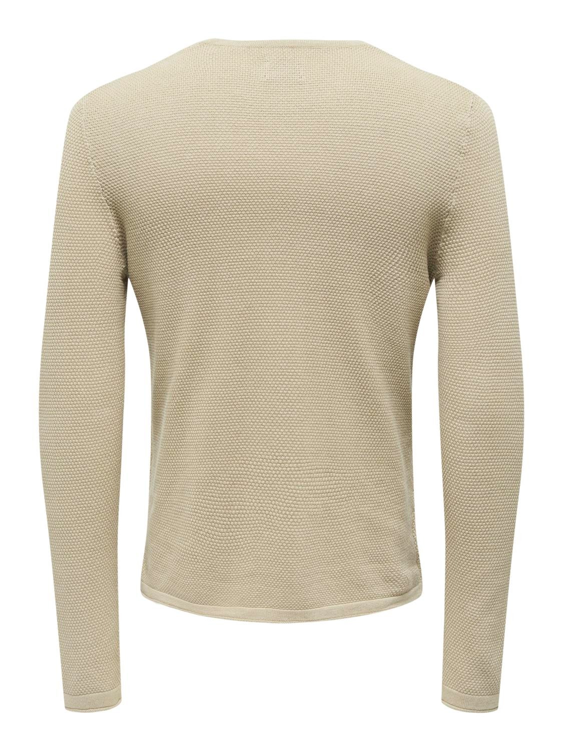 ONLY & SONS O-neck knit sweat -Silver Lining - 22016980