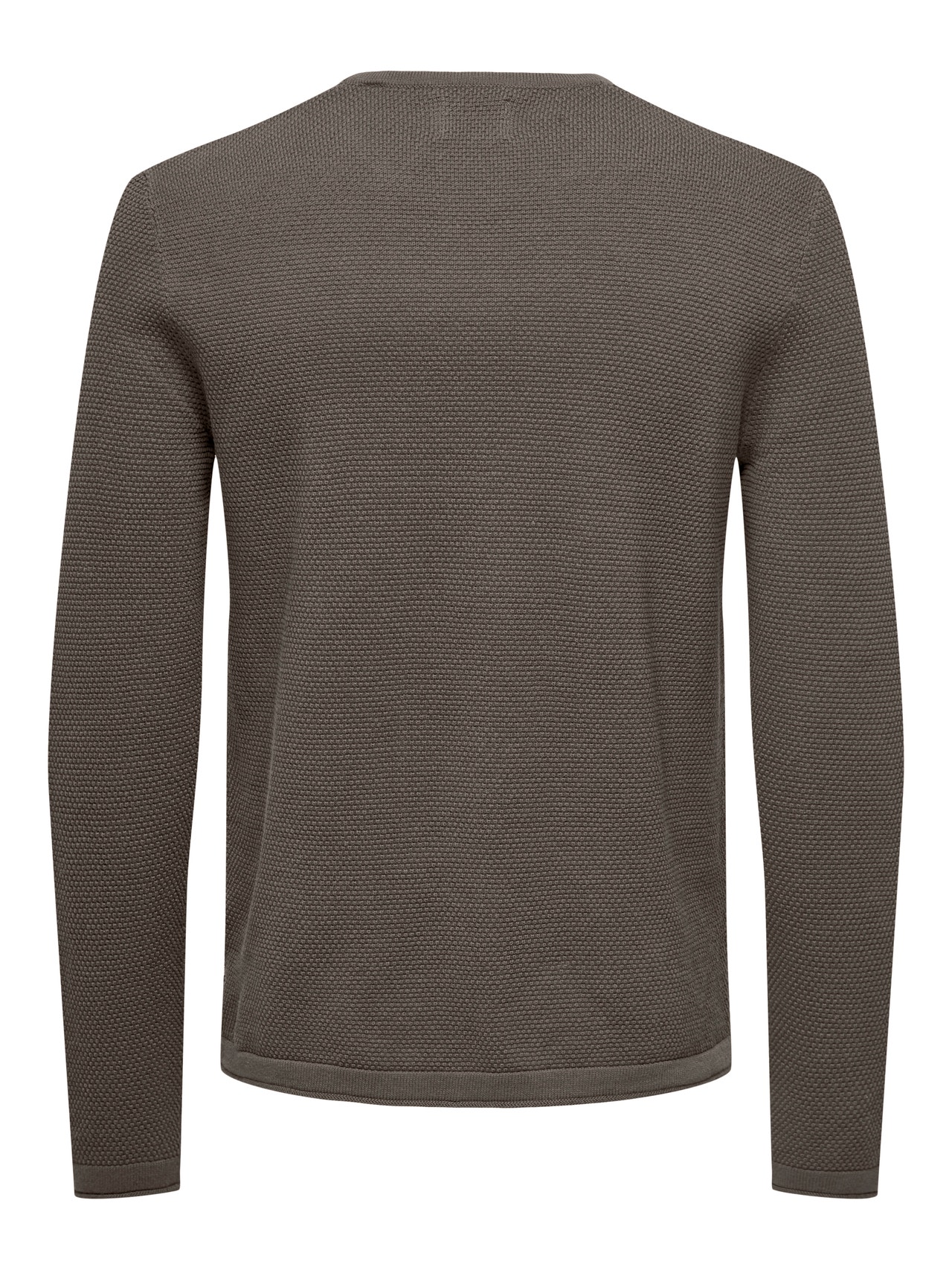 ONLY & SONS Regular fit Ronde hals Pullover -Seal Brown - 22016980