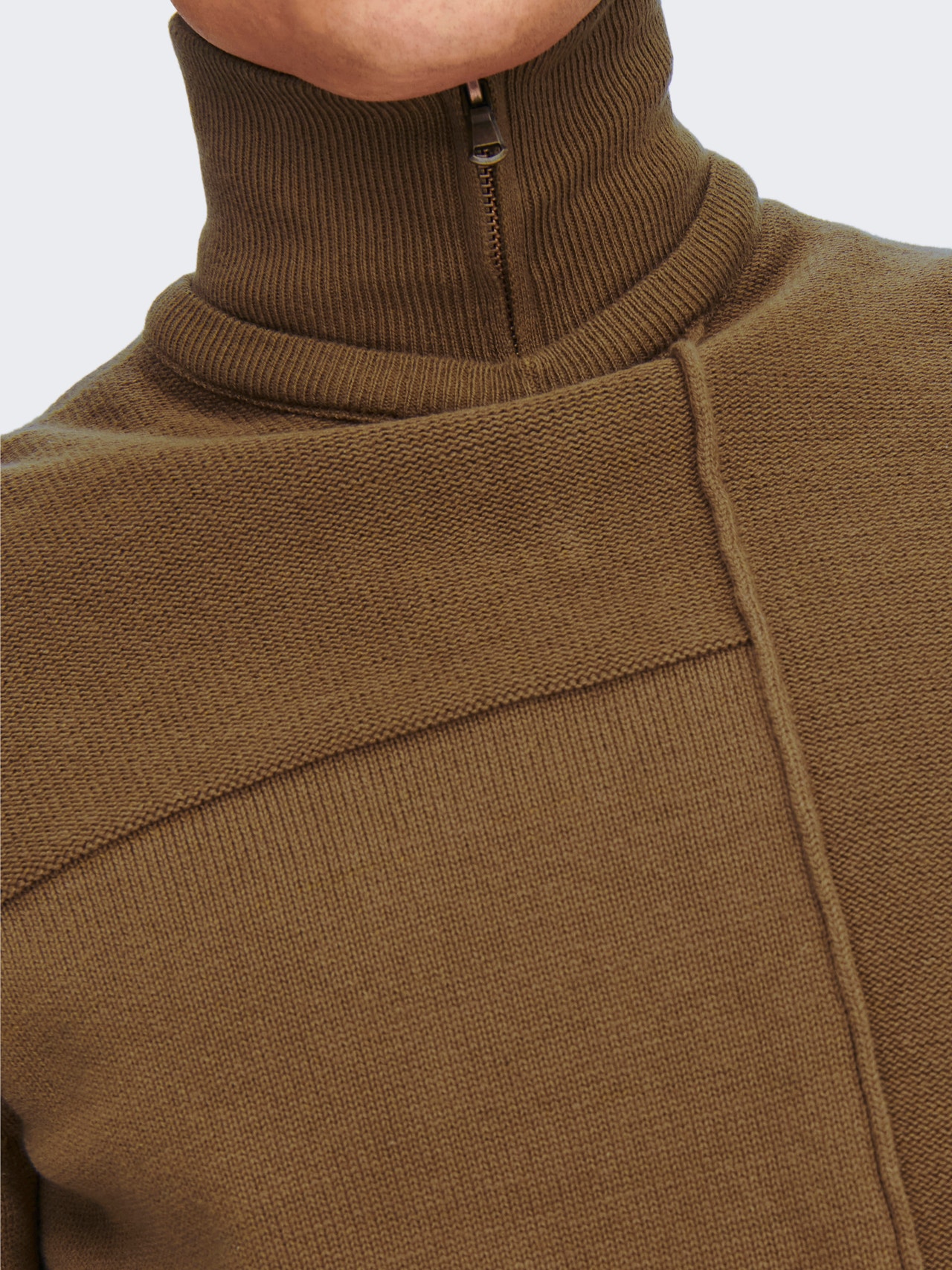 ONLY & SONS O-neck knit sweat -Seal Brown - 22016980