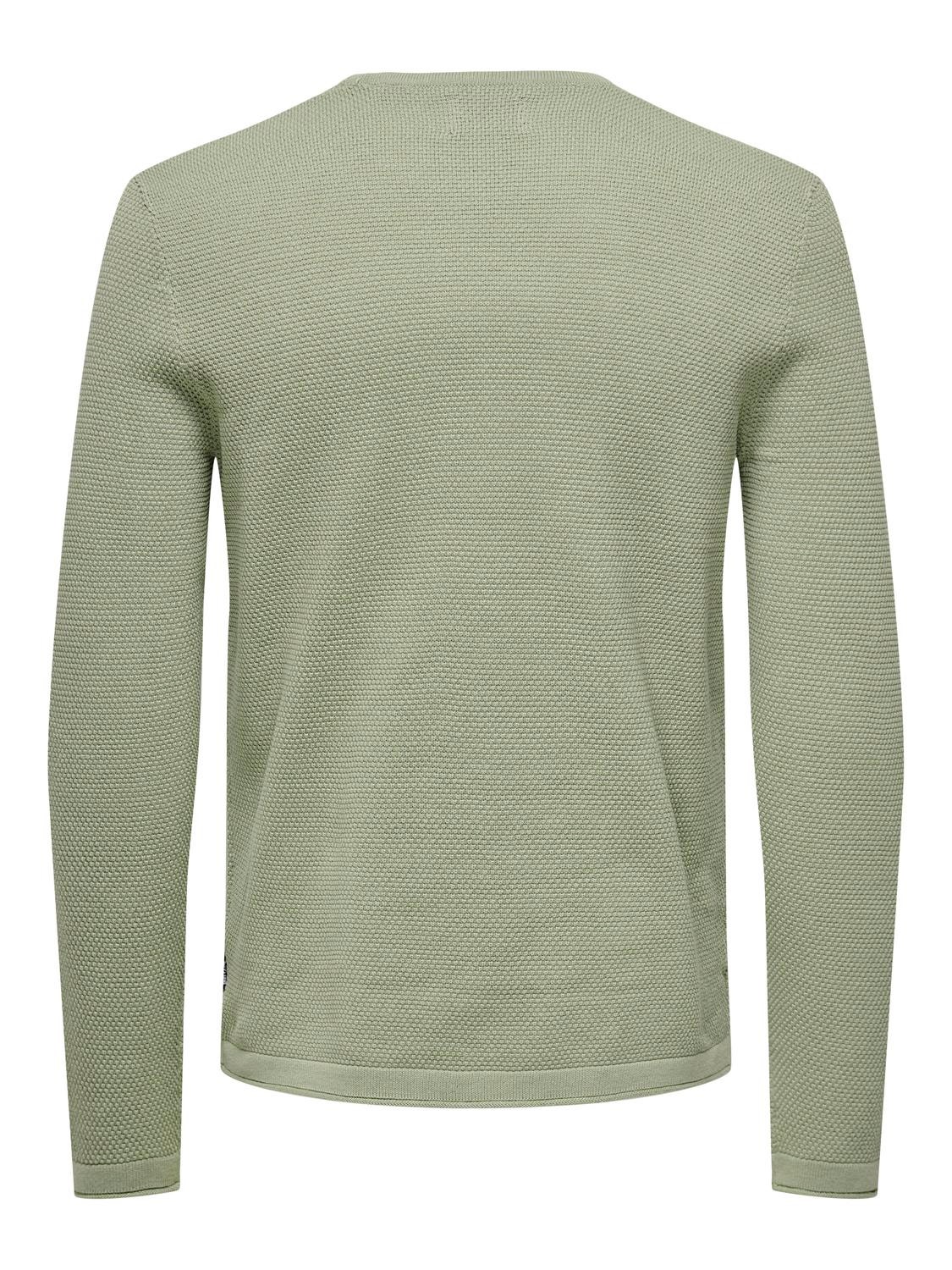 ONLY & SONS O-neck knit sweat -Seagrass - 22016980
