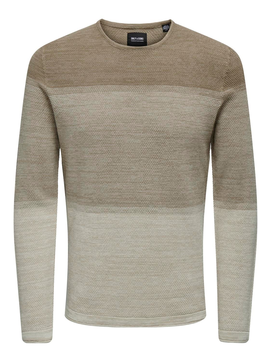 ONLY & SONS Regular fit Ronde hals Pullover -Chinchilla - 22016980