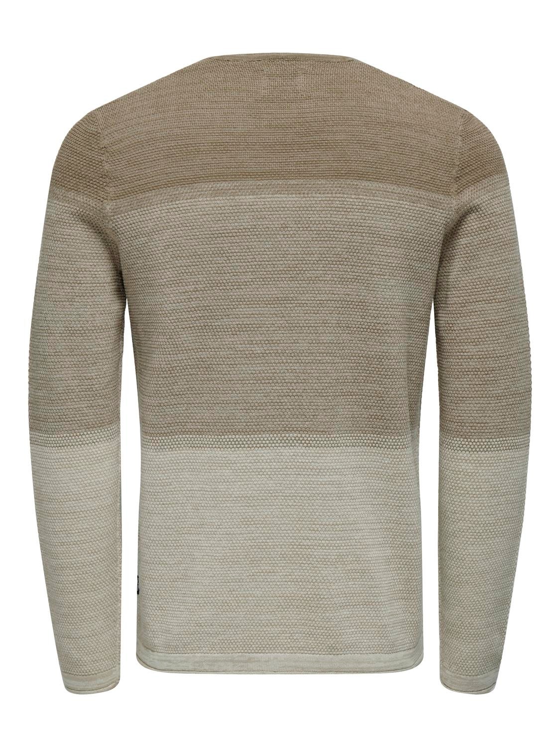 ONLY & SONS Normal passform Rundringning Pullover -Chinchilla - 22016980