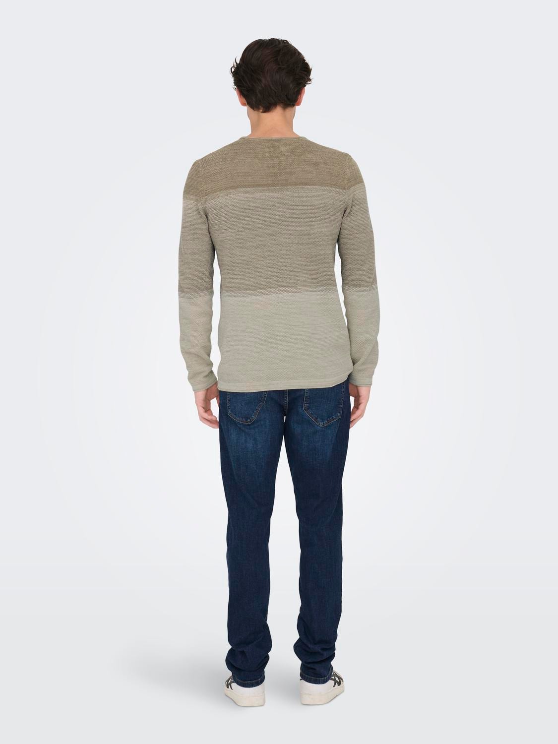 ONLY & SONS Crew neck Pullover -Chinchilla - 22016980